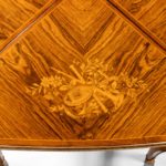 kingwood marquetry envelope card table top details