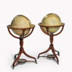 A fine pair of 15 inch floor globes by J & G Cary, dated 1820 and 1833,