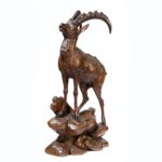 A Black Forest wood carving of an Ibex main