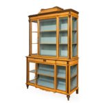 A fine late Victorian Douglas fir, cherry and laburnum display cabinet from Cowden Castle side