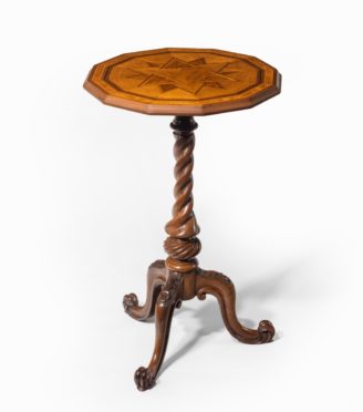 A 19th century New Zealand specimen wood parquetry dodecagonal table, attributed to Anton Seuffert main image