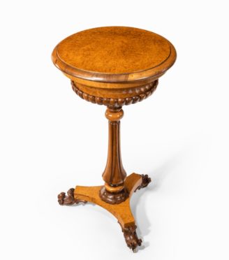 A William IV amboyna and rosewood table/jardiniere