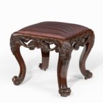 A pair of Victorian carved mahogany stools - single image