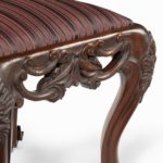 Victorian carved mahogany stool detail