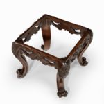 A pair of Victorian carved mahogany stool without seat