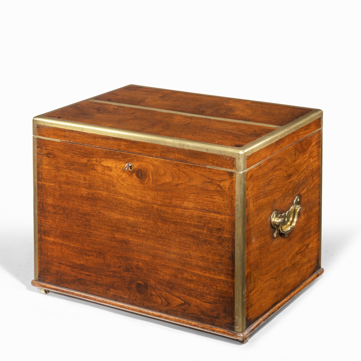 brassbound William IV Anglo-Chinese padouk silver chest