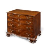 A flame mahogany George III chest of drawers