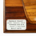 A fine half hull model of ‘Barque Peace’ plaque