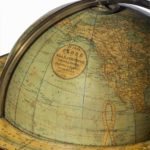 A 12 inch globe by W & AK Johnston, dated 1888 details