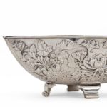 A pair of Meiji period solid silver bowl detail
