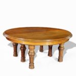 Small - burled and figured pollard oak dining table by Gillows