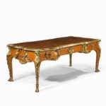 Louis XV-style mahogany bureau plat after a model by Jacques B. Dubois, from the estate of Phyllis McGuire