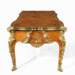 side detail Louis XV-style mahogany bureau plat