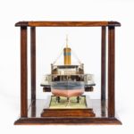 A builder's model of the Brazilian passenger paddle steamer Caxias cased
