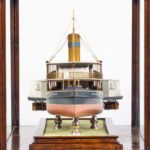 A builder's model of the Brazilian passenger paddle steamer Caxias close up details