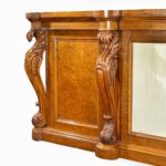 A large George IV plum pudding mahogany side cabinet detailed close up