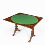 An early Victorian Goncalo Alves card table attributed to Gillows open top