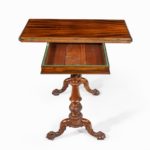 An early Victorian Goncalo Alves card table attributed to Gillows detail side open