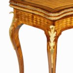 Parquetry card table by Sormani detail side detail