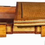 A Napoleon III parquetry card table by Sormani open