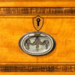 Victorian freestanding satinwood Carlton House lock details
