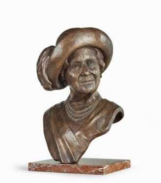 Charles Wallrock of Wick Antiques who is selling this sculpture of the Queen Mother
