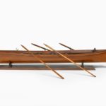 Edwardian pine five-oar rowing skiff