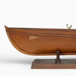 Edwardian pine five-oar rowing skiff details