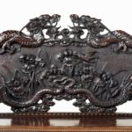 Meiji period two-seater hall bench details