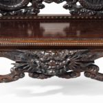 Meiji period two-seater hall bench detailing