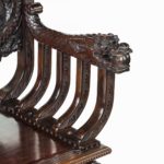 Meiji period two-seater hall bench close up
