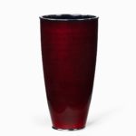 back - A Showa period red gin-bari trumpet vase by Ando