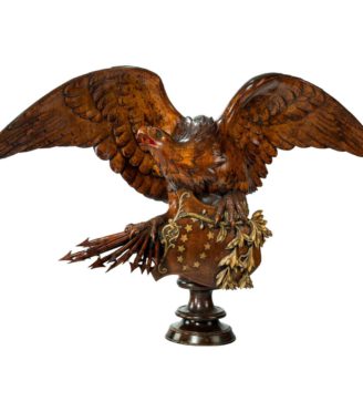 Monumental and Striking ‘Black Forest’ Walnut Carving of an Eagle