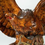 Monumental and Striking ‘Black Forest’ Walnut Carving of an Eagle close up