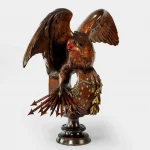 Monumental and Striking ‘Black Forest’ Walnut Carving of Eagle
