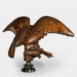 Monumental and Striking ‘Black Forest’ Walnut Carving of an Eagle back
