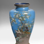 A large Showa period cloisonné presentation vase in the style of Hayashi
