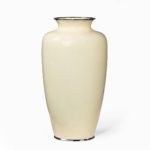 A Showa period tall cream ground cloisonne vase back