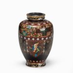 Meiji period cloisonne enamel vase
