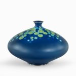 A Showa period blue cloisonne vase by Tamura