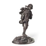 A Meiji period bronze of a boy back