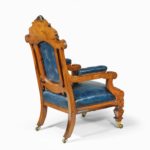 Armchair made of timbers from Trafalgar battleship H.M.S. Temeraire details back