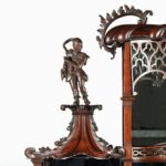 A Chinese Chippendale fretwork display cabinet by Morant - details