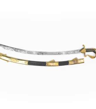 A fine presentation sword given to Lieutenant Charles Peake as a token of gratitude by the Men of His Ship when recommissioned for Foreign Service in 1821