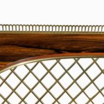 Olivewood writing table by Wright and Mansfield detail