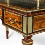 Olivewood writing table by Wright and Mansfield corner