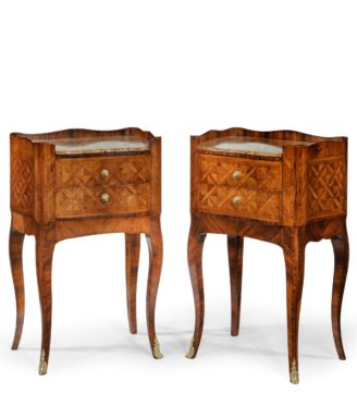 A pair of freestanding French kingwood bedside cabinets Main Image