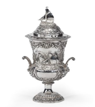 Silver and silver-gilt sailing regatta trophy by Samuel Hayne and Dudley Cater, 1838
