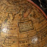 A 3 inch George III pocket globe after Herman Moll detail