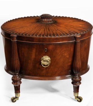 A Regency mahogany wine cooler attributed to Gillows